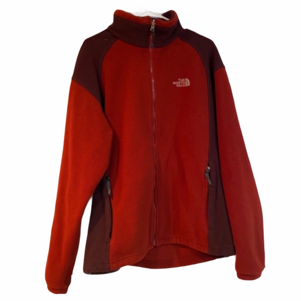[THE NORTH FACE] men’s 2 tone red zip-up